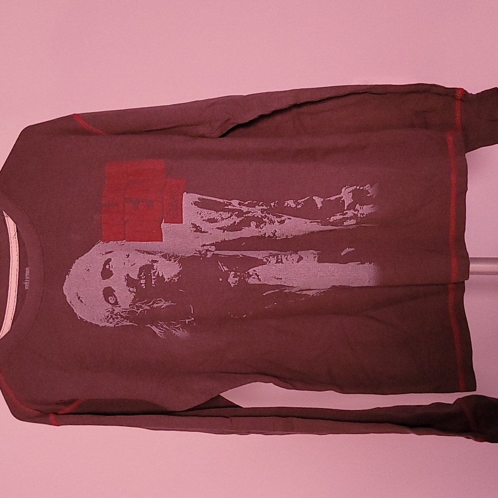 Walking Dead Long sleeve thermo grey red trim